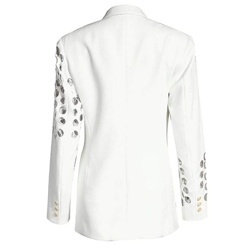 Cherry ripped shoulder and long sleeve blazer