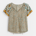 Gray Khaki Boho Blouse