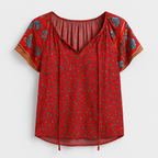 Red Boho Blouse