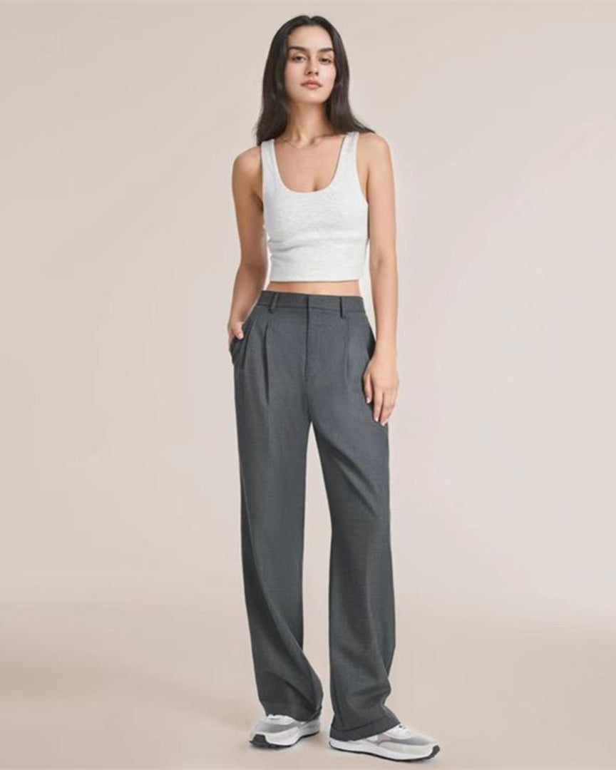 Celin | Women's High-Waisted Summer Trousers, Comfortable Wide Leg