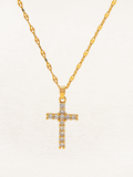 Collier croix en zirconium de Noé or