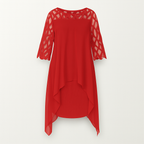 Red Flowing and Light Midi Dress