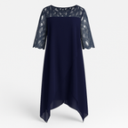 Navy Blue Flowing and Light Midi Dress