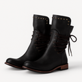 Bottes confortables en cuir vegan avec lacets pour l'automne