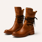 Bottes confortables en cuir vegan avec lacets pour l'automne