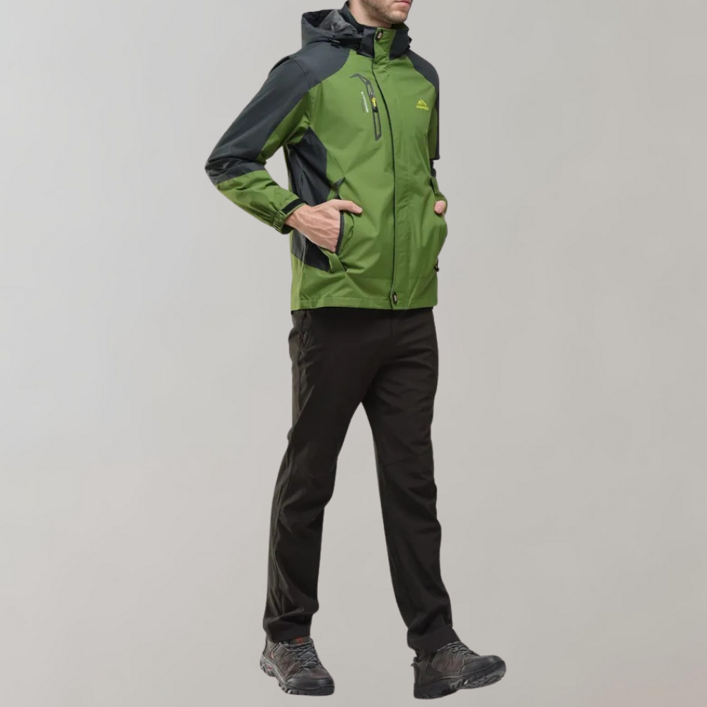 Veste d'extérieur Softshell pour hommes avec capuche, membrane coupe-vent, finition déperlante et doublure chaude pour l'automne