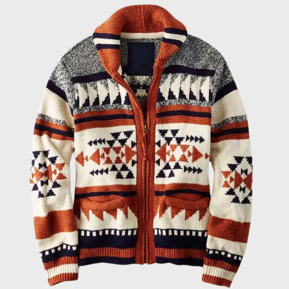 Men's Classic Knitted Zip-Up Cardigan