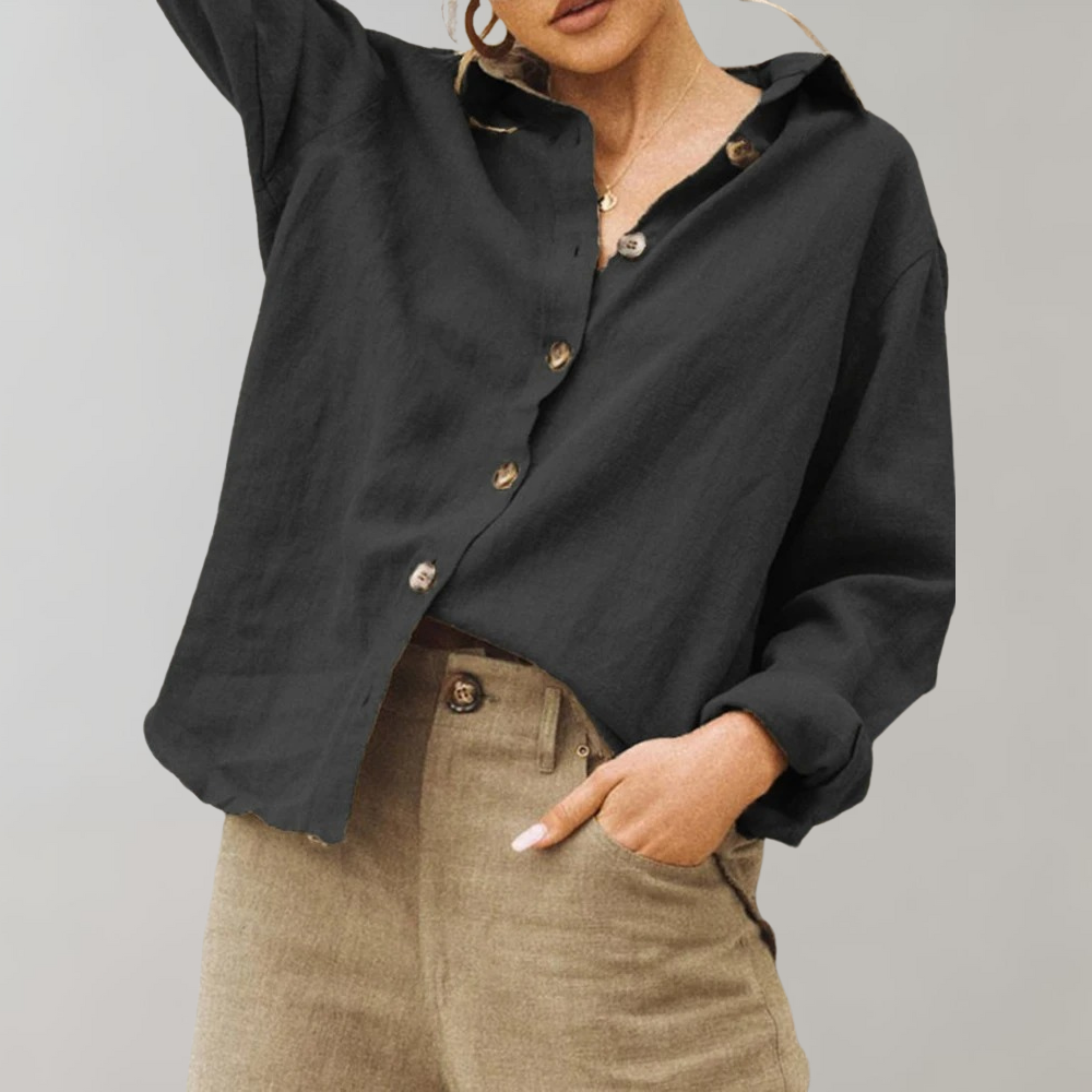Chemisier aspect lin pour femme