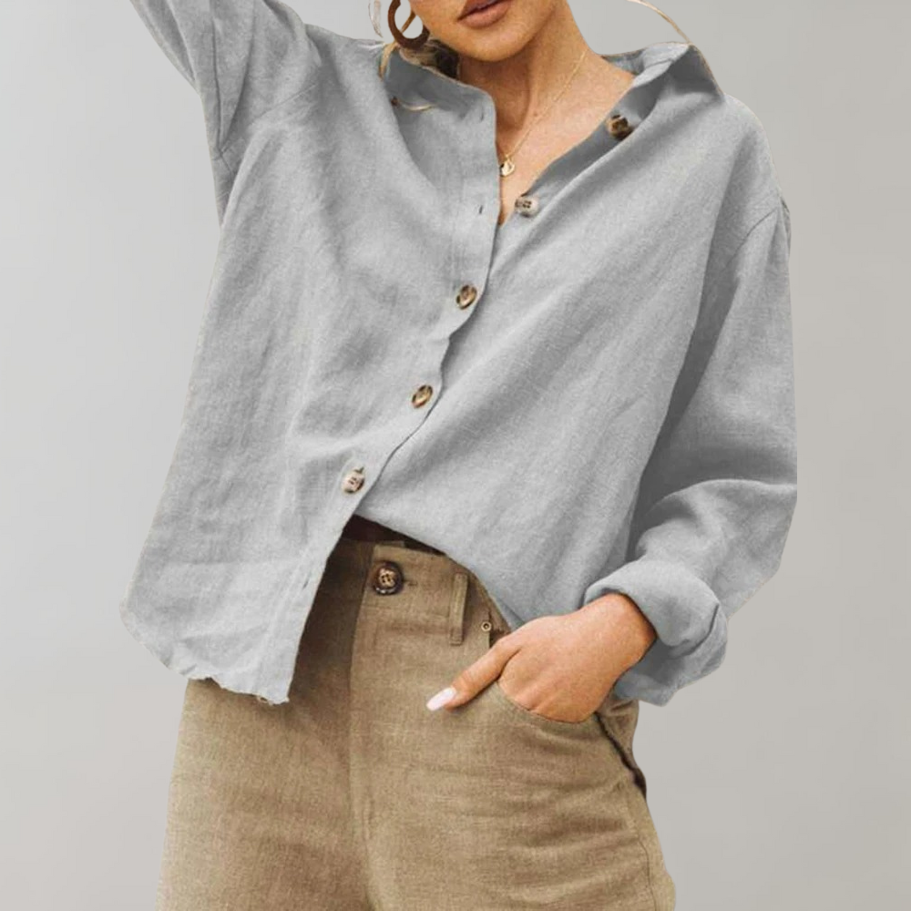 Chemisier aspect lin pour femme