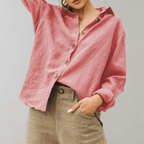 Chemisier aspect lin pour femme