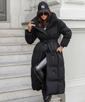 Manteau long élégant ceinturé pour femme Mellody – Mélange de laine de qualité supérieure