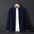 FrenchMerino - Gilet en laine pour homme avec fermeture éclair, spécial automne