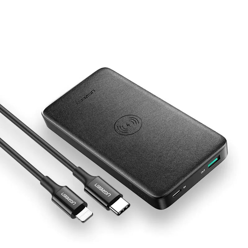 Banque d'alimentation à charge rapide sans fil - 10 000 mAh à double sortie