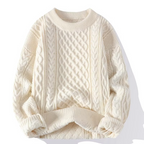 Pull en laine à mailles torsadées pour hommes
