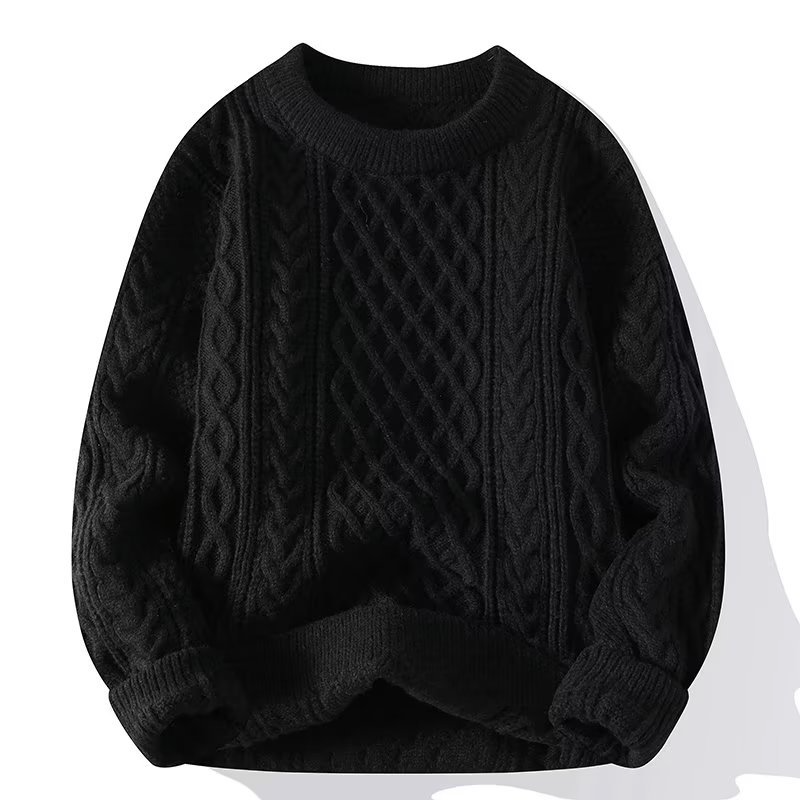 Pull en laine à mailles torsadées pour hommes