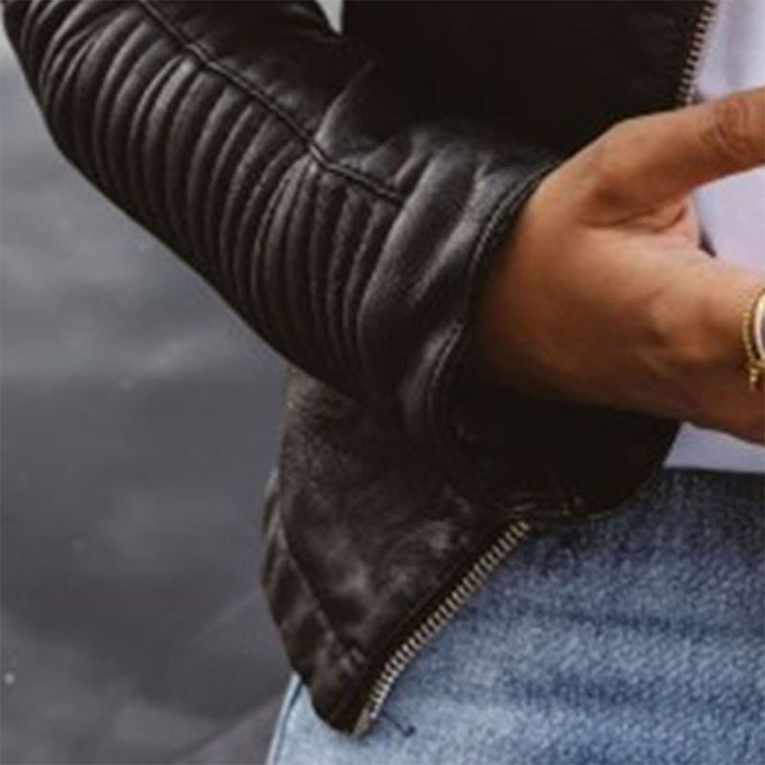 Veste en cuir élégante au design intemporel pour l'automne - Femmes