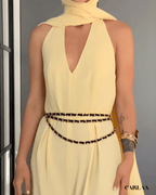 Combinaison jaune pastel mariage