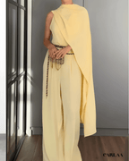 Combinaison jaune pastel mariage