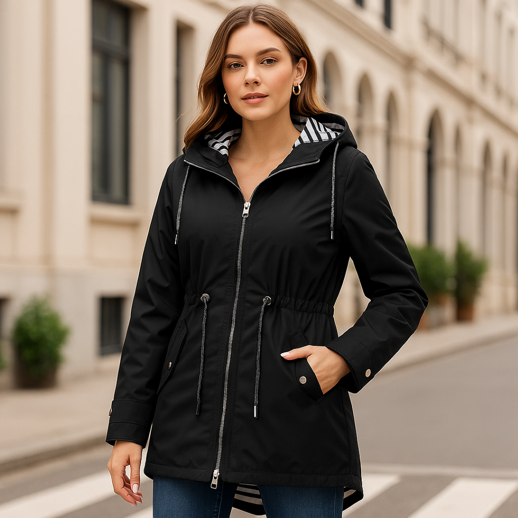 Beatrice | Parka imperméable d'hiver - coupe ajustable avec doublure de capuche rayée et isolation thermique