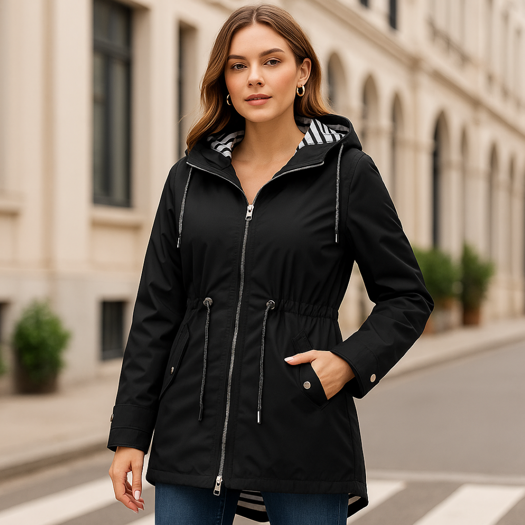 Beatrice | Parka imperméable d'hiver - coupe ajustable avec doublure de capuche rayée et isolation thermique