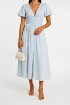 Women's Flowy Long Dress with Front Button - Autumn Edition