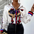 Long-sleeved shirt with graphic print