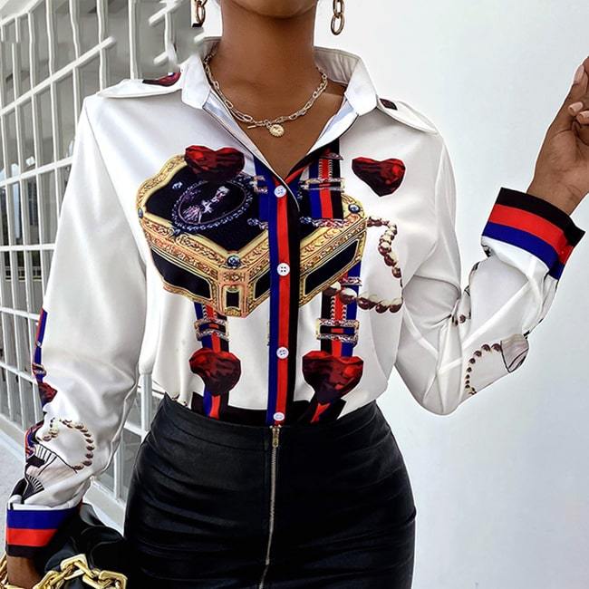 Long-sleeved shirt with graphic print