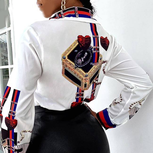 Long-sleeved shirt with graphic print