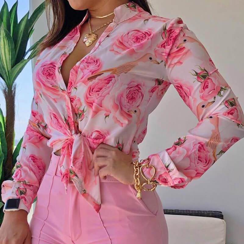 Chemise Mode Fleur Imprimé