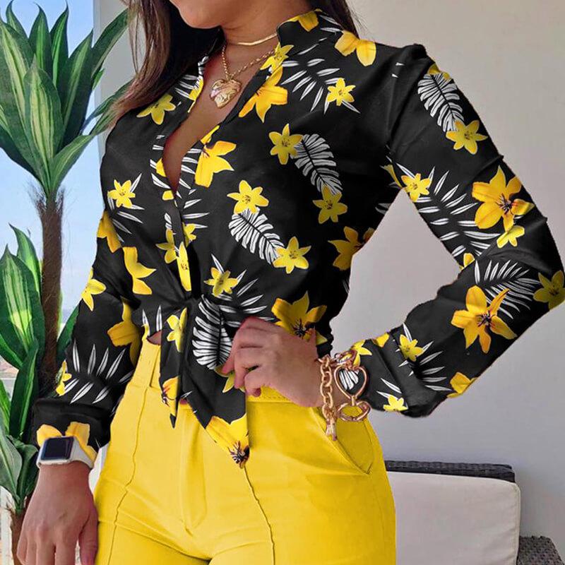 Chemise Mode Fleur Imprimé
