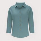 Teal Long Sleeves Button Shirt