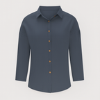 Dark Blue Long Sleeves Button Shirt