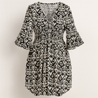 Black Floral dress with V-neckline