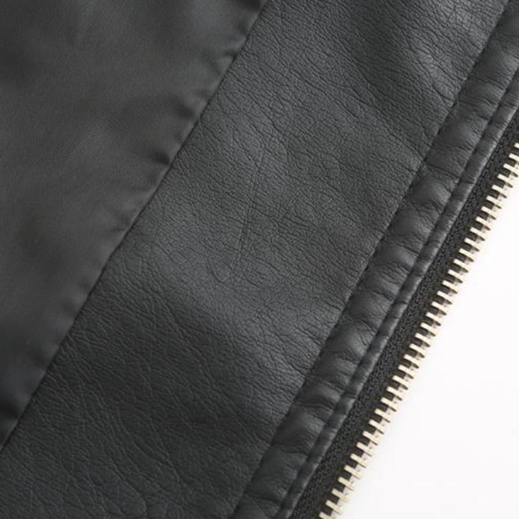 Women's Stand-Up Collar Leather Jacket - Autumn Edition