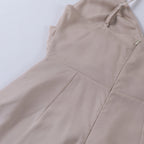 Lange Chiffon & Satijnen Jurk met Pailletten en Elegante V-Hals