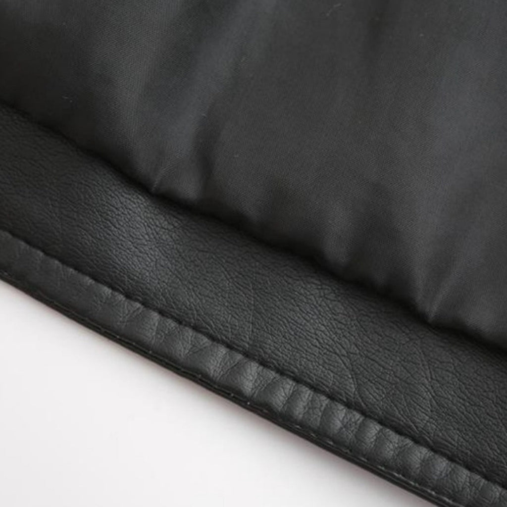 Women's Stand-Up Collar Leather Jacket - Autumn Edition