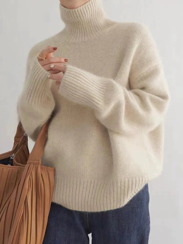 Chic and cozy linen turtleneck for winter