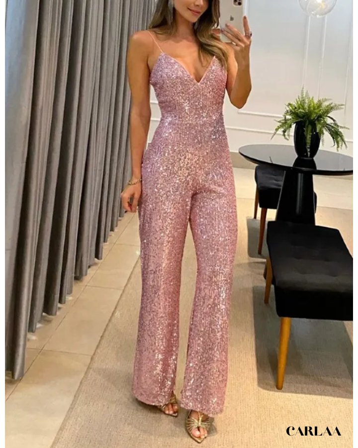 Pink Glitter Jumpsuit