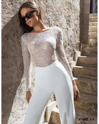 Combinaison Pantalon Femme Chic pour Mariage