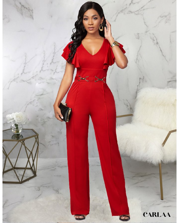 Chic Red Jumpsuit