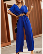 Combinaison longue femme chic bleue