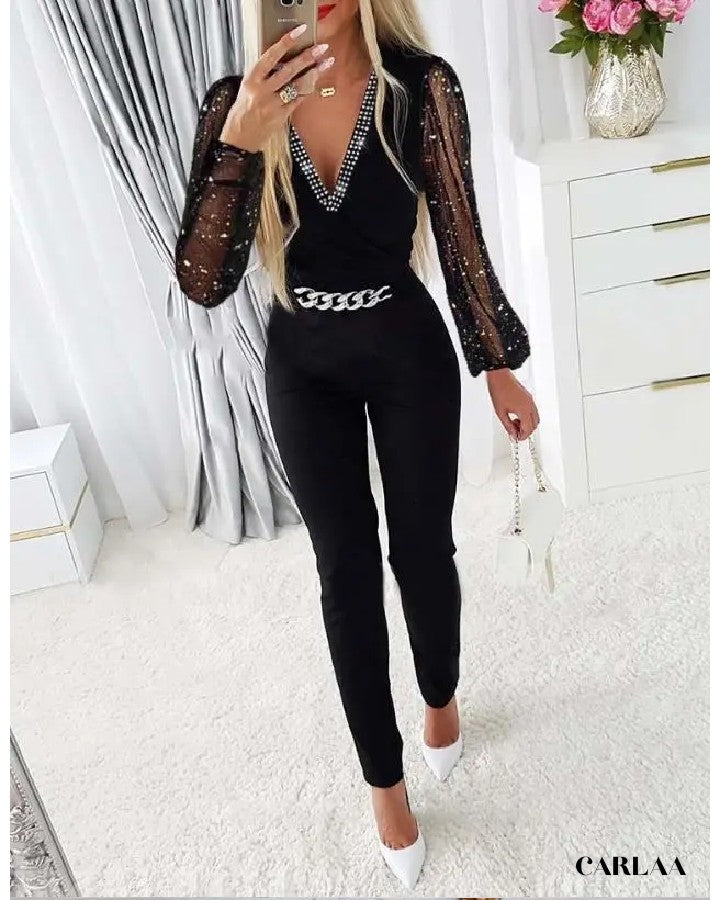 Elegant long-sleeved jumpsuit for women