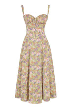 Robe midi corset pour femme avec jupe fluide