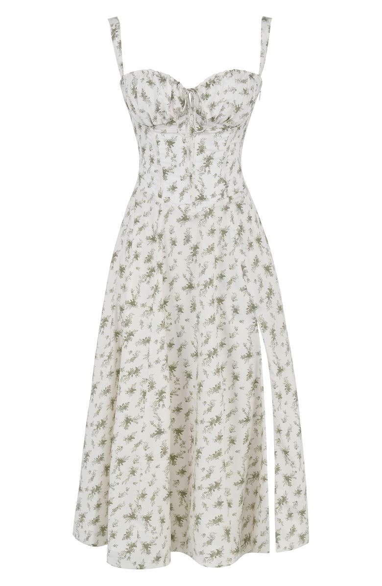 Robe midi corset pour femme avec jupe fluide