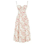Robe midi corset pour femme avec jupe fluide