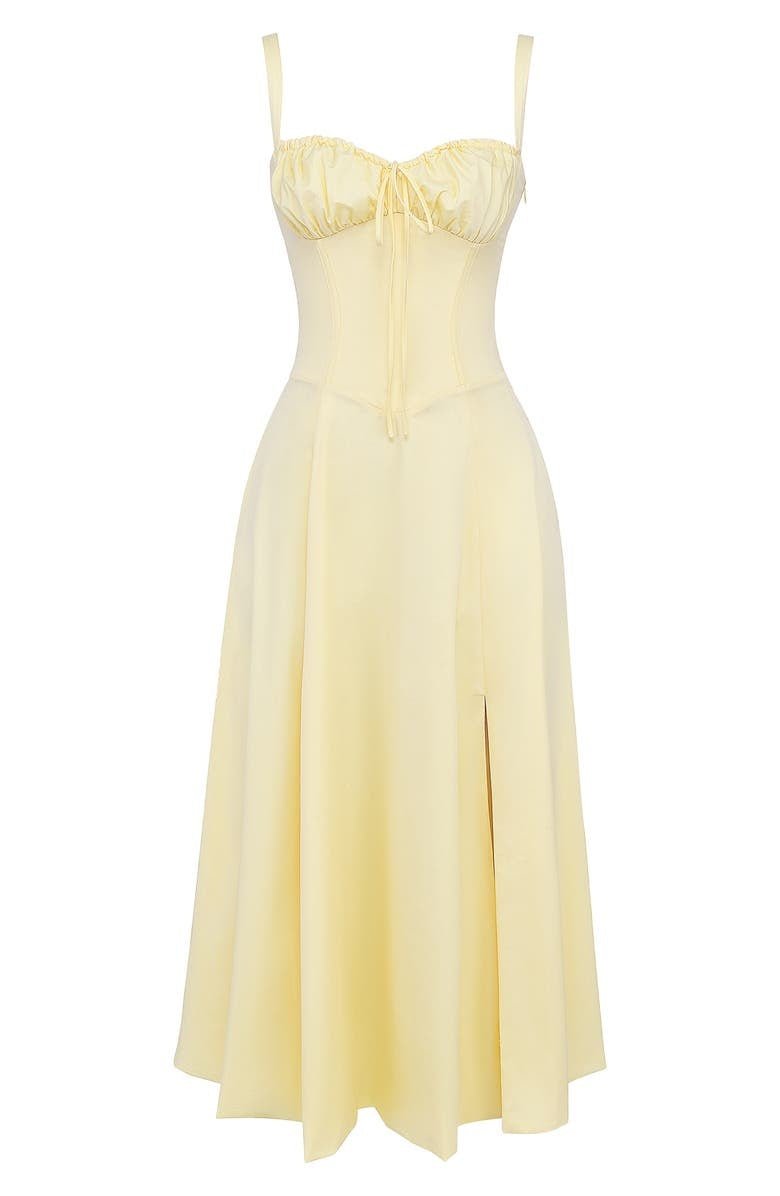 Robe midi corset pour femme avec jupe fluide