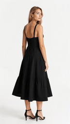 Robe midi corset pour femme avec jupe fluide