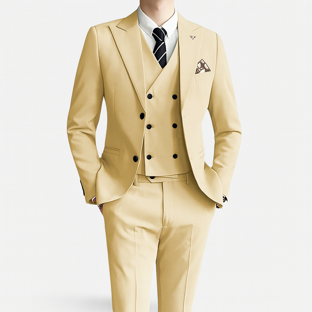 Costume d'invité de mariage 3 pièces slim fit pour homme | Élégant | Collection Automne