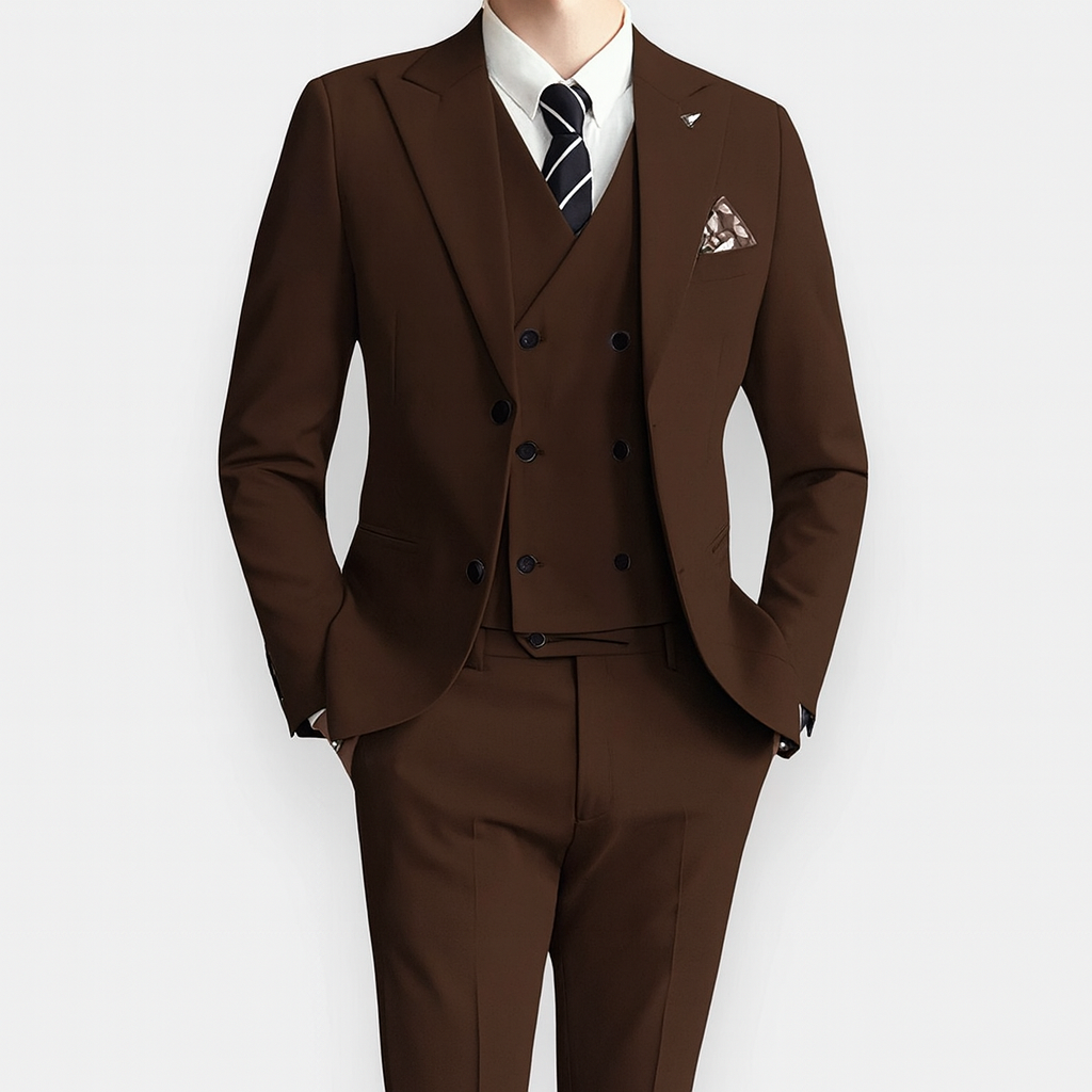 Costume d'invité de mariage 3 pièces slim fit pour homme | Élégant | Collection Automne