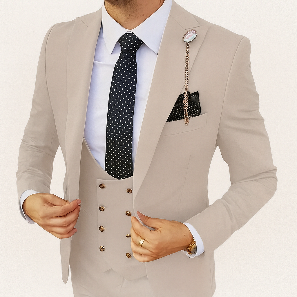 Beige Men's suit - Autumn formal business suit